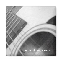 Black and white Guitar Fridge Magnets