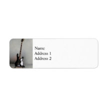 Black and White Guitar Return Address Labels