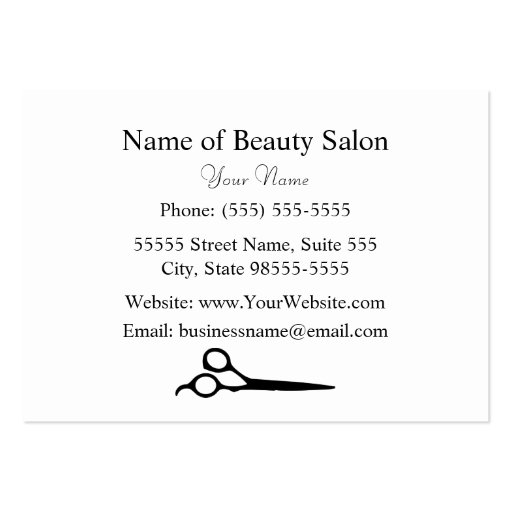 Black and White Hairdresser For Men and Women Business Card (back side)
