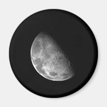 Black and White Half Moon Image Magnets
