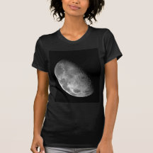 Black and White Half Moon Image Tee Shirts