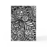Black and white handpainted doodles greeting card