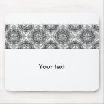 Black and white handpainted doodles mouse pads