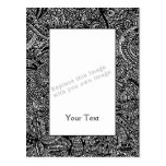 Black and white handpainted doodles postcard
