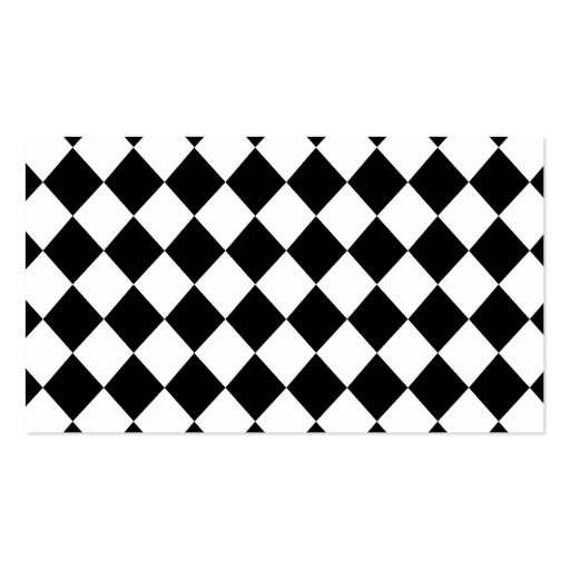 Black and White Harlequin Wedding Place Card Business Card Templates (back side)