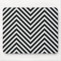 Black and White Hazard Stripes Textured Mouse Pads
