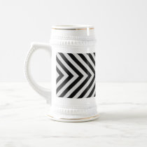 Black and White Hazard Stripes Textured Mug