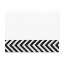 Black and White Hazard Stripes Textured Post Card