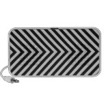 Black and White Hazard Stripes Textured Mini Speakers