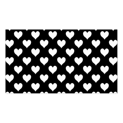 Black and White Heart Pattern Business Card Templates