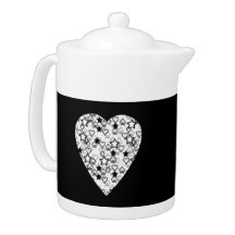 Black and White Heart. Patterned Heart Design.