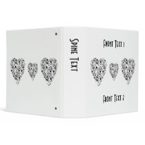 Black and White Heart. Patterned Heart Design. Binders