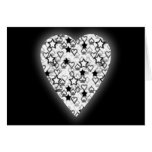 Black and White Heart. Patterned Heart Design. Greeting Card