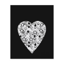 Black and White Heart. Patterned Heart Design. Flyer Design