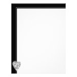 Black and White Heart. Patterned Heart Design. Customized Letterhead