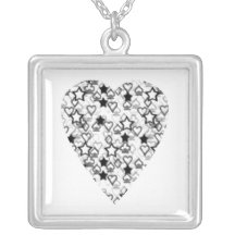 Black and White Heart. Patterned Heart Design. Custom Jewelry