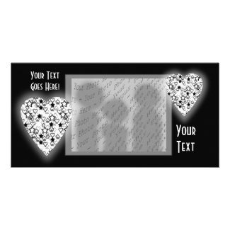 Black and White Heart. Patterned Heart Design. Personalized Photo Card