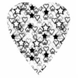 Black and White Heart. Patterned Heart Design. Acrylic Cut Outs