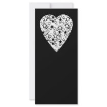 Black and White Heart. Patterned Heart Design. Personalized Rack Card