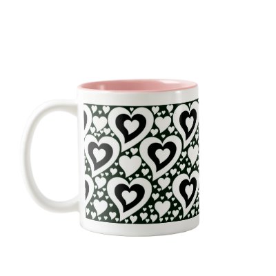 Black and White Hearts Mug by ggbythebay