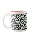 Black and White Hearts Mug by ggbythebay Black and White Hearts Mug
