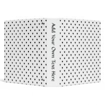 Black and White Hearts Pattern. 3 Ring Binder