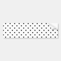 Black and White Hearts Pattern. Bumper Stickers