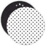 Black and White Hearts Pattern. Buttons