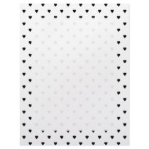 Black and White Hearts Pattern. Customized Letterhead