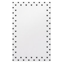 Black and White Hearts Pattern. Stationery Design