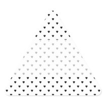 Black and White Hearts Pattern. Triangle Stickers