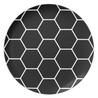 Black and White Hexagon Design.