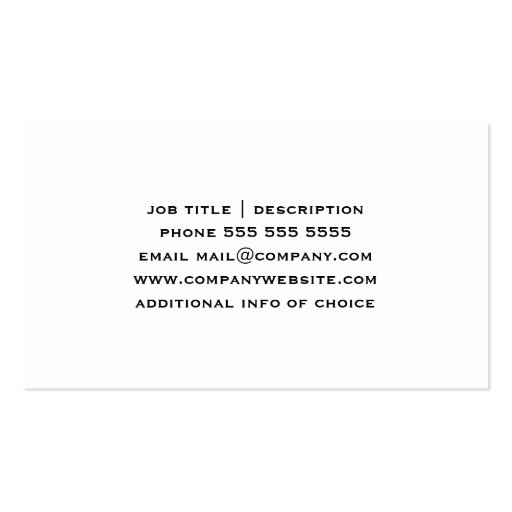 Black and White Horses Business Card Template (back side)