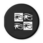 black and white Horus eyes magnets