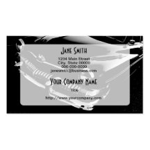 Black and White Hot Rod Business Card