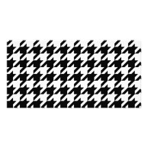 Black and White Houndstooth Personalized Photo Card
