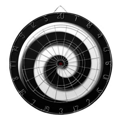 Black and White Hypnotic Regulation Dart Board Zazzle