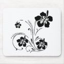 Black and White Illustrated Flower Mousepad by bonfire46 Black and White Illustrated Flower Mousepad