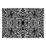 Black and White Ink Fractal Flowers Card