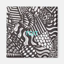 Black and white Ink print MAGNET (add text)