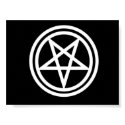 Black and white inverted pentagram poster, med. posters