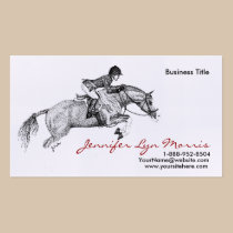 Black and White Jumer Horse business cards
