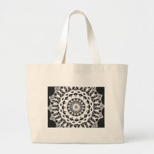 Black and White Kaleidoscope 1 Tote Bags