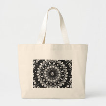 Black and White Kaleidoscope 3 Canvas Bags
