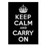 Black and White Keep Calm and Carry On Business Card Templates