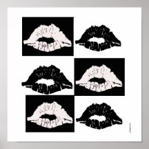 black and white kiss poster