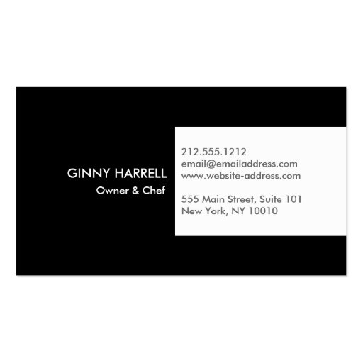 BLACK AND WHITE KITCHEN COLLAGE for Catering, Chef Business Card Templates (back side)
