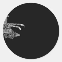 Black and White Knit Wear Round Sticker