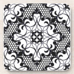 Black and White Lace Coaster Set