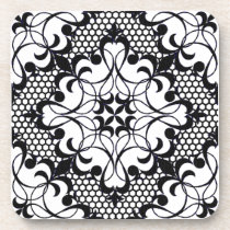 Black and White Lace Coaster Set